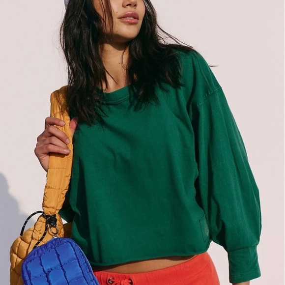 NWT $48 Free People FP Movement Inspire Layer Size S Heritage Green - Picture 1 of 6